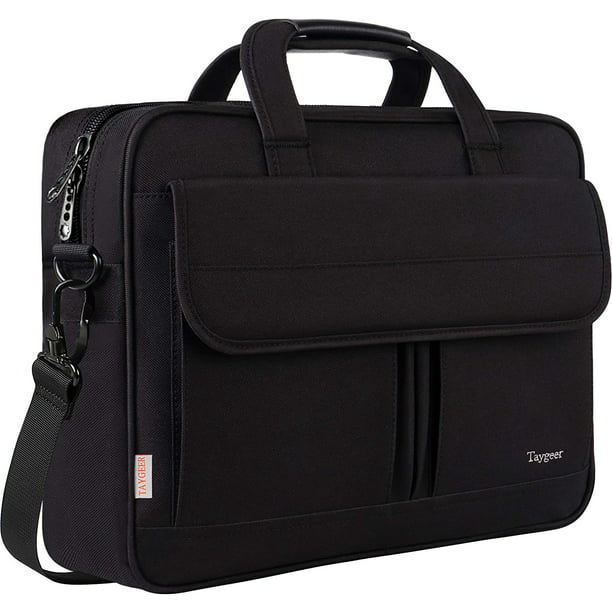 Laptop Shoulder Bag 15 Inch Briefcase Document Messenger Bag Business Handbag with Handle & Shoulder Strap Cow Skin Milk Pink and Black 